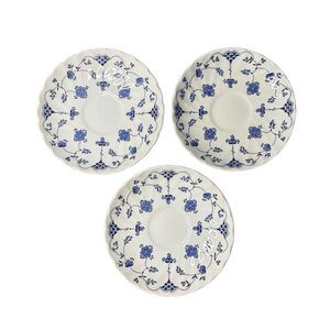 Vintage Blue Myott Staffordshire Finlandia Saucer Dessert Plates Set of 3